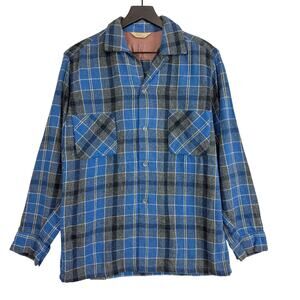 Vintage 1950’s Penney’s Towncraft Mens Button Down Plaid Shirt Patch - M 15 15.5